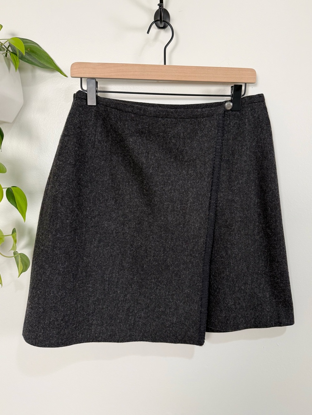 Eddie Bauer Wool Wrap Skirt Gray A Line Mini Size‎ 10 Office Career Minimalist